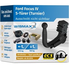 ANHÄNGERKUPPLUNG für Ford Focus IV Turnier ab 18 vert. abnehmbar GDW +E-Satz ECS