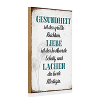 Holzschild Spruch 20X30Cm Gesundheit Liebe Lachen Medizin