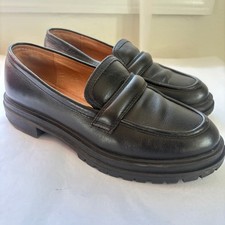Madewell Loafer sz 8 The Bradley Lugsole Loafer Black Leather Chunky Slip-on