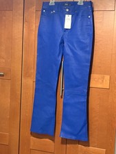 Polo Ralph Lauren Women's 100 Lamb Leather Stretch Pants Blue Sz 2 998