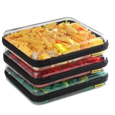 3 Pack Large Clear Hard Shell Zipper Case, Sleek Storage Case for Toy, Toilet...