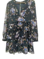 Aveloria Rosie Long Sleeve Sheer Dress M Tiered ruffle Cottagecore fairy grunge