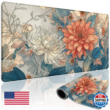 Mcapirivo Japanese Minimalist Floral Large Gaming Mouse Pad 31.5"x15.7"