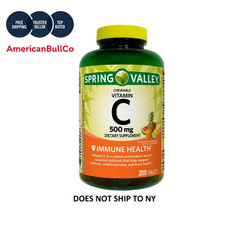 Spring Valley Vitamin C Chewable Tablets 500 mg, 200 Count   Immune Health