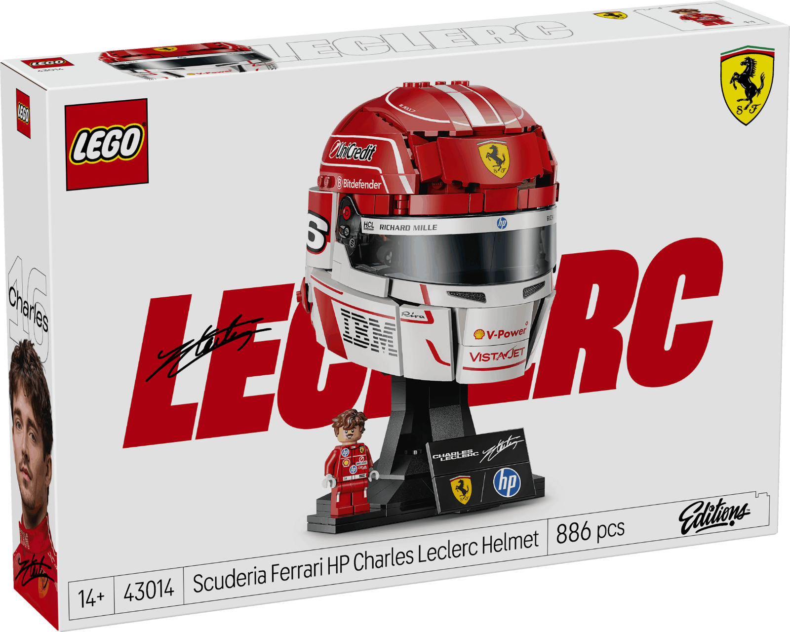 Lego Editions 43014 Scuderia Ferrari Hp Charles Leclerc Helmet - F1 Model Product - Image 6