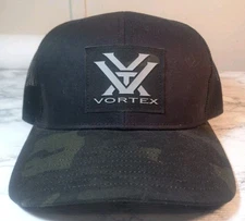 Vortex Optics Black Camo Bill Mesh Back OSFM Adjustable Snapback Cap Hat NWOT 