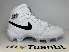 BRAND NEW Air Jordan 1 Mid Youth Kids GS Baseball Cleats White/Black HF6883-100