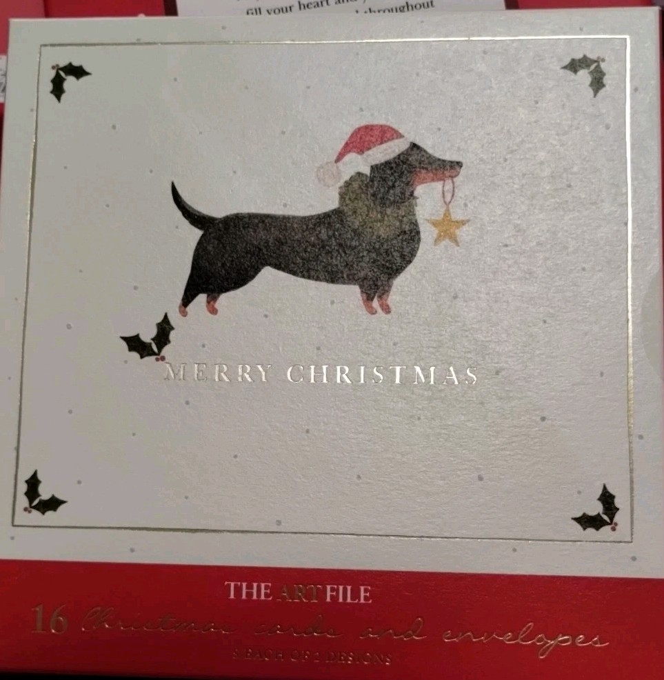 The Art File LUXURY CHRISTMAS CARDS FESTIVE NUTCRACKER GLAM TREE BOW NEW Box 16