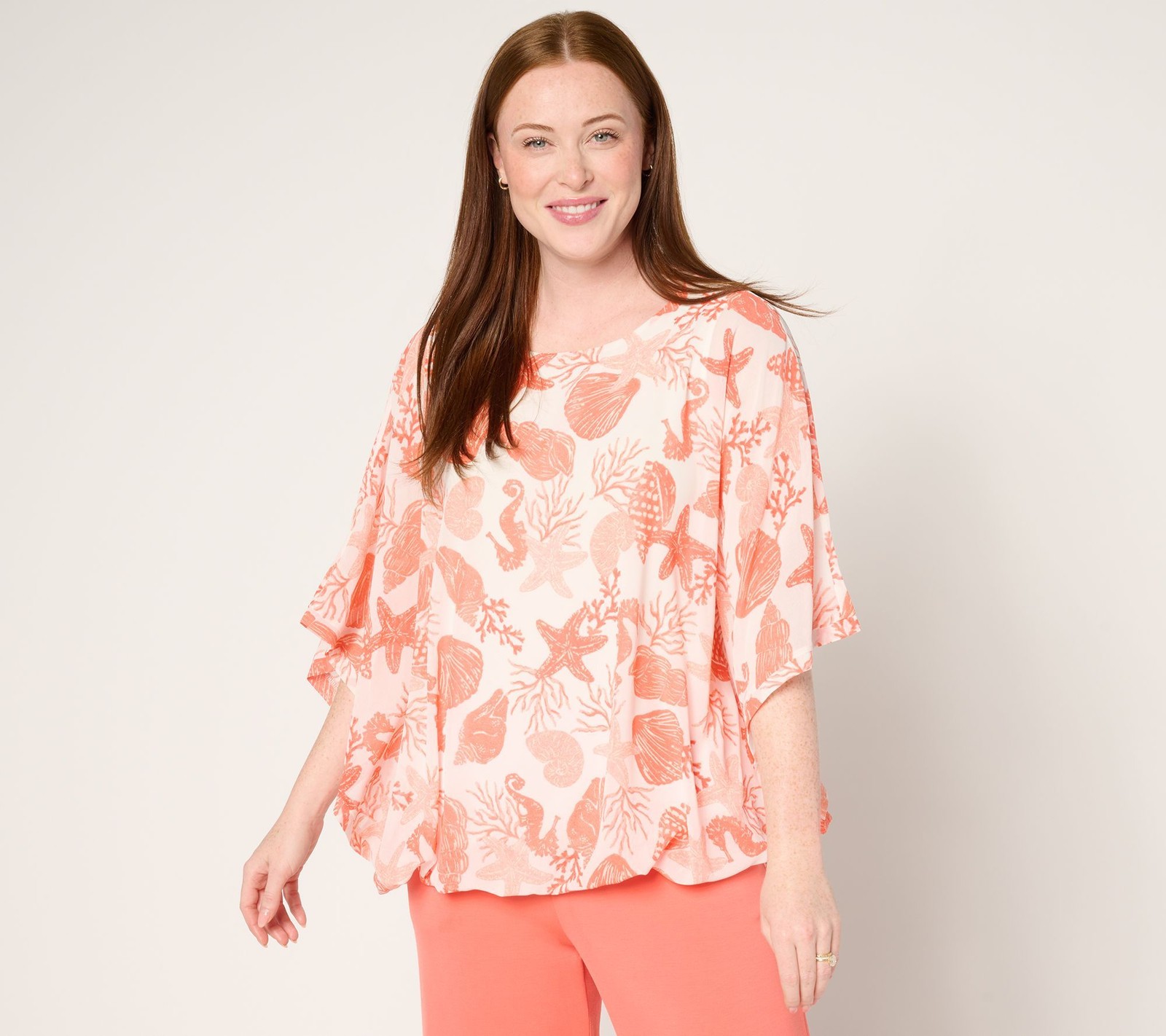 Gloria Vanderbilt Women's Top Sz L Belle Beach by Kim Gravel Cute as Pink