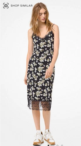 Abito midi nuovo con etichette Michael kors floreale opaco jersey slip S $175