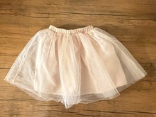 H M Girls Pink Tulle Tutu Skirt Layered Elastic Waist Pull On Size 5/6
