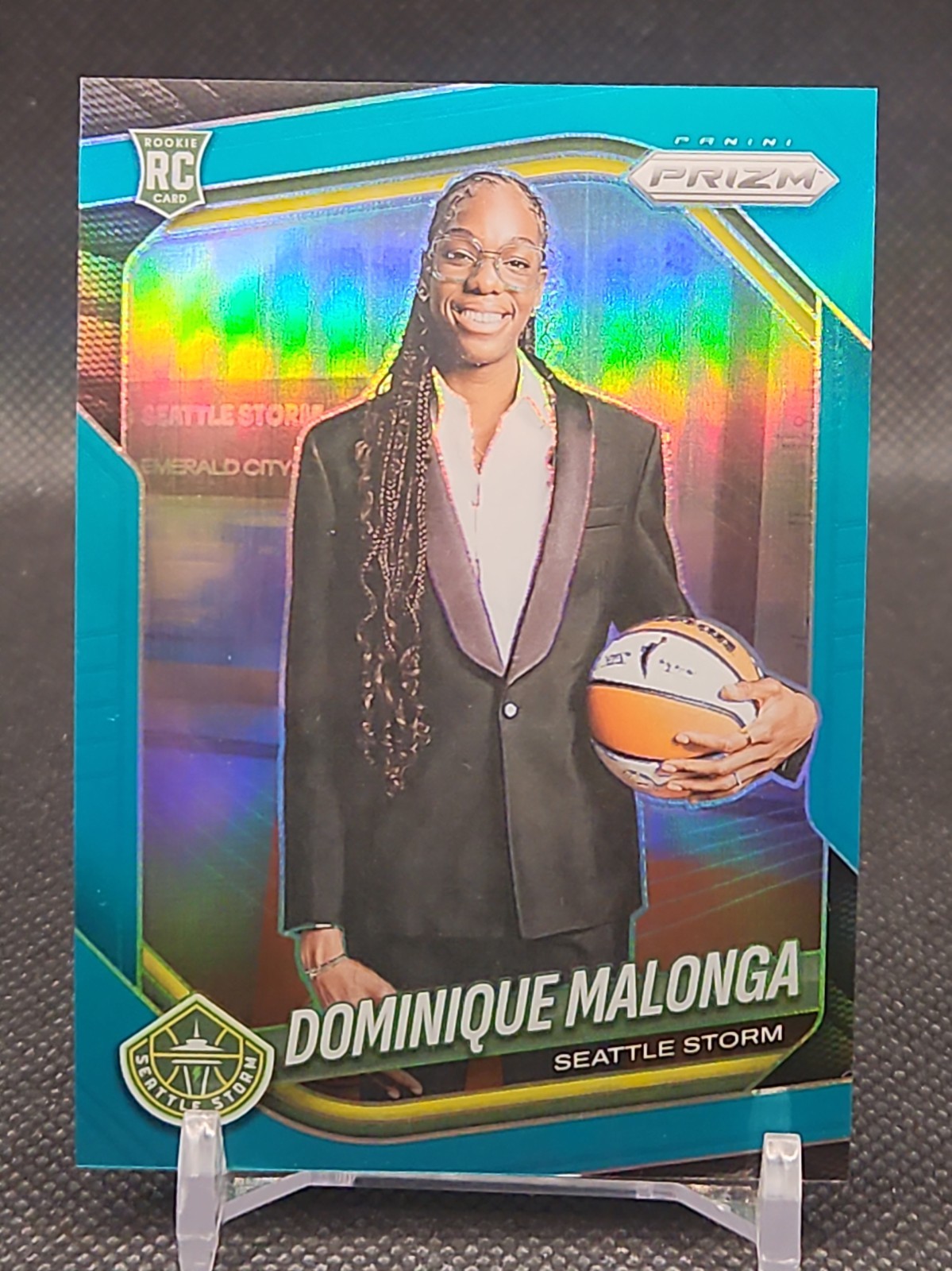 2025 Panini WNBA Prizm Teal Prizm #144 Dominique Malonga /49