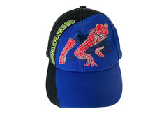 Vtg y2k 2005 SPIDERMAN Blue MARVEL COMIC-BOOK BASEBALL HAT Movie Kid Youth Size