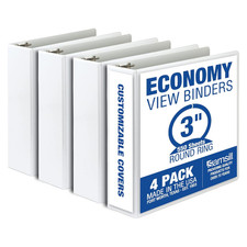 3 Inch 3 Ring Binders, Made in USA, Economy round Ring, Clear View Cover, 550 Sh