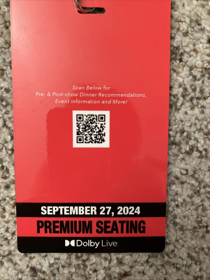 Boleto y cordón granate 5 V, 27/09/24 Las Vegas MGM Foto 3 de 4