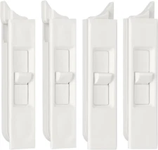 Jetec 4 Pieces Tilt Latch Pairs White Plastic Construction Snap-In Latch Pairs S
