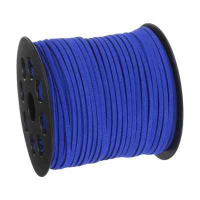 Wildlederband, 98,43 Yard 2,6 mm flacher Lederfaden, Saphirblau, 1 Rolle