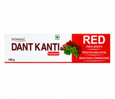5 x PATANJALI PATANJALI DANT KANTI RED TOOTHPASTE 100gm FREE SHIPPING R156