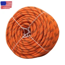 3/8 inch x 120 Feet Arborist Rope Double Braid Polyester 48-Strand, For Camping