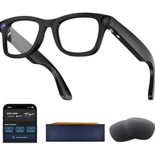 Smart Glasses AI Camera 8MP HD Voice Assistant Open-Ear Audio Vlog