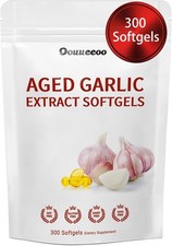 Odorless Garlic 10000mg Per Servings, 300 Softgels  2 Years Aged Garlic Extra