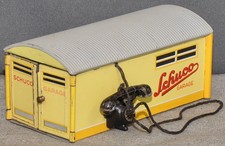 Schuco 1500 Garage mit Mechanik + Telefon Blech 50er Jahre