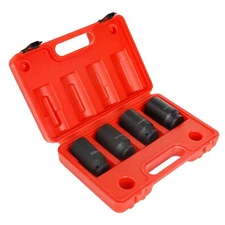 TYFYB Impact Socket Set,1/2 inch Drive Spindle Axle Nut Socket Set 4PC 12 Point