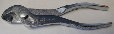 Wilde Tool 6N Knurled Polished Angle Nose Slip Joint Pliers 6'' USA