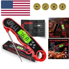 Meat Thermometer Digital - Instant Read Waterproof Food Thermometer with Back...