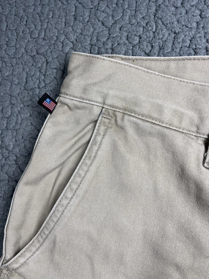 Pantalones cargo Polo Jeans Co Ralph Lauren para mujer 4 caqui algodón sarga chino utilitario Foto 3 de 4