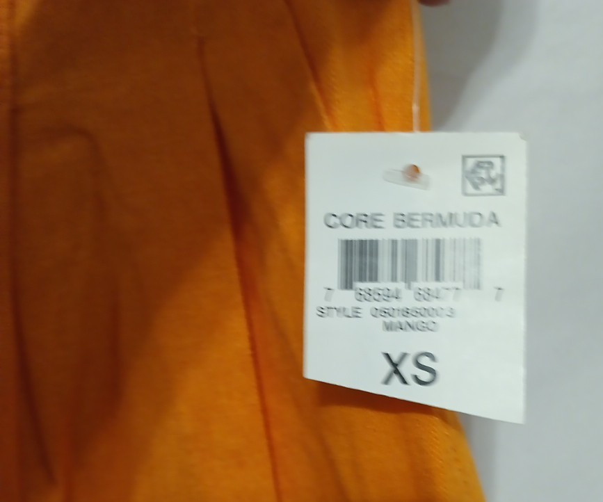 AND NOW THIS Hi Rise Pleated Linen Blend Bermuda Shorts Women XS Mango Orange thumbnail 6