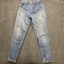 Vintage Wrangler Women Jeans Size 14 High Rise Straight Denim Blue Made in USA
