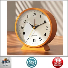 4.5" Analog Alarm Clock Retro Small Battery Operated Silent Desk Table Clock Ora