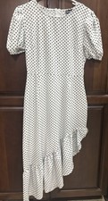 Pretty Little Thing White And Black Polkadot Women’s Dress Size 8