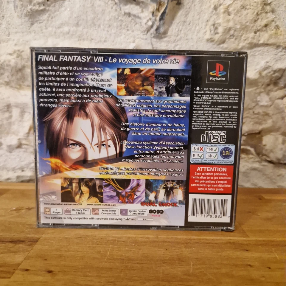 FINAL FANTASY VIII 8 JEU CIB PS1 PLAYSTATION 1 COMPLET EXCELLENT ETAT PAL FR FF8 - Photo 4/4