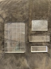 Clear Acrylic Stamp Block Lot Various Sizes, Used Clean