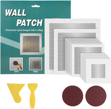 18Pcs Drywall Repair Patch Kit with Aluminum Patches, Scrapers & Sandpapers