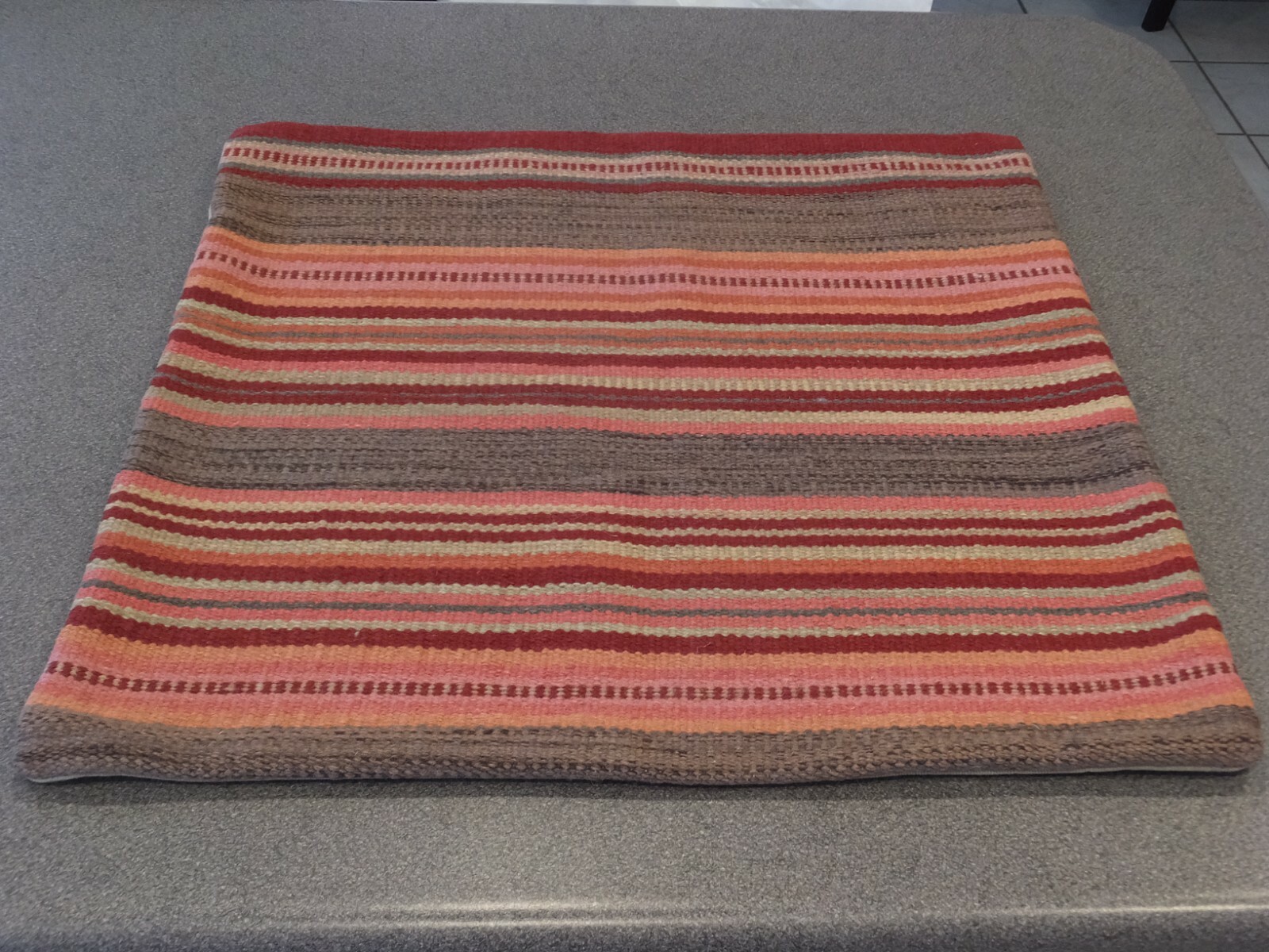 NEW Pottery Barn Albany Stripe Kilim Dhurrie Pillow Cover 24" Square
