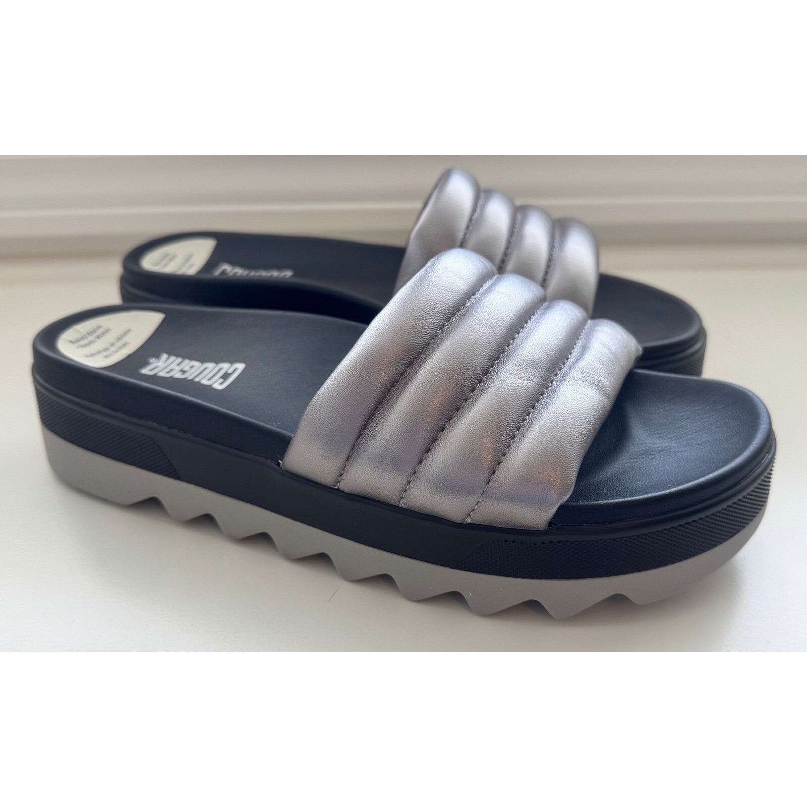Cougar Prato-L Slide Sandal (Women) -Metallic Silver Size 9 NWOB thumbnail 7