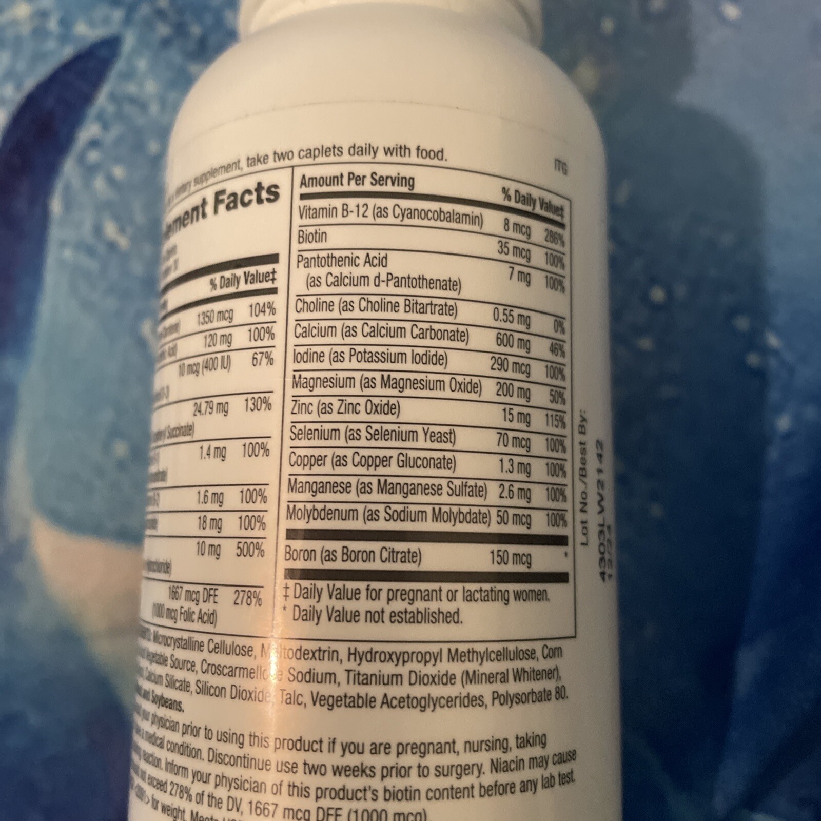 GNC Prenatal Formula without Iron 60 Caplets Folic Acid 12/ 2024