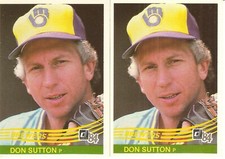 2 CARD 1984 DONRUSS DON SUTTON BASEBALL CARD LOT #414