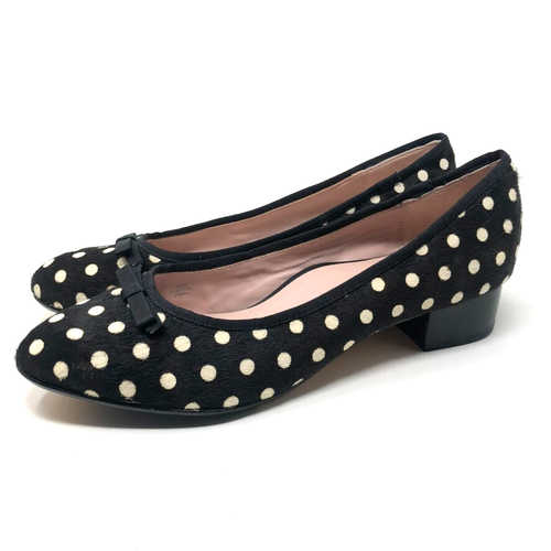 Taryn Rose Freed Calf Hair Polka Dot Heels Womens 10 Retro Classic Dainty Girly