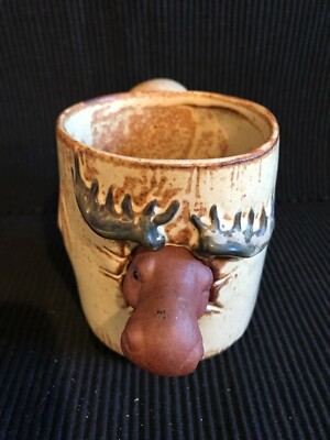 GIFTCRAFT MOOSE STUCK IN TREE COFFEE CUP MUG 3D NOVELTY WESTERN EARTH TONE  | eBay