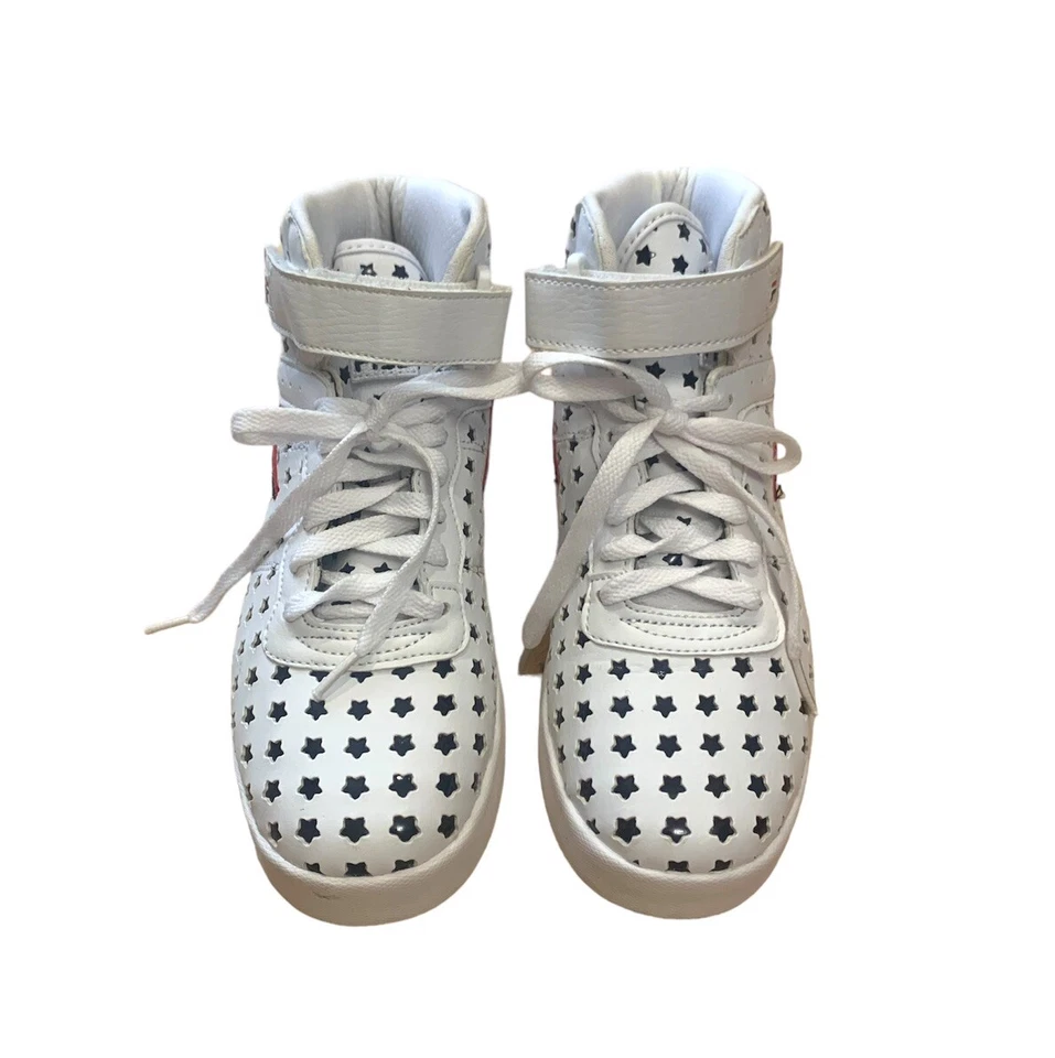 FILA  Sz 5 Red White And black Stars High Top Shoes Sneakers - Изображение 2 из 4