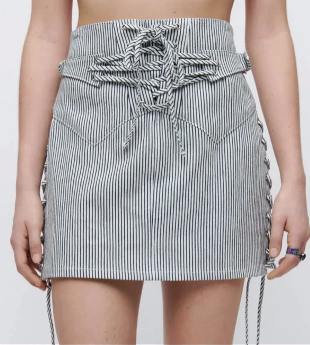 Ivory denim best sale skirt