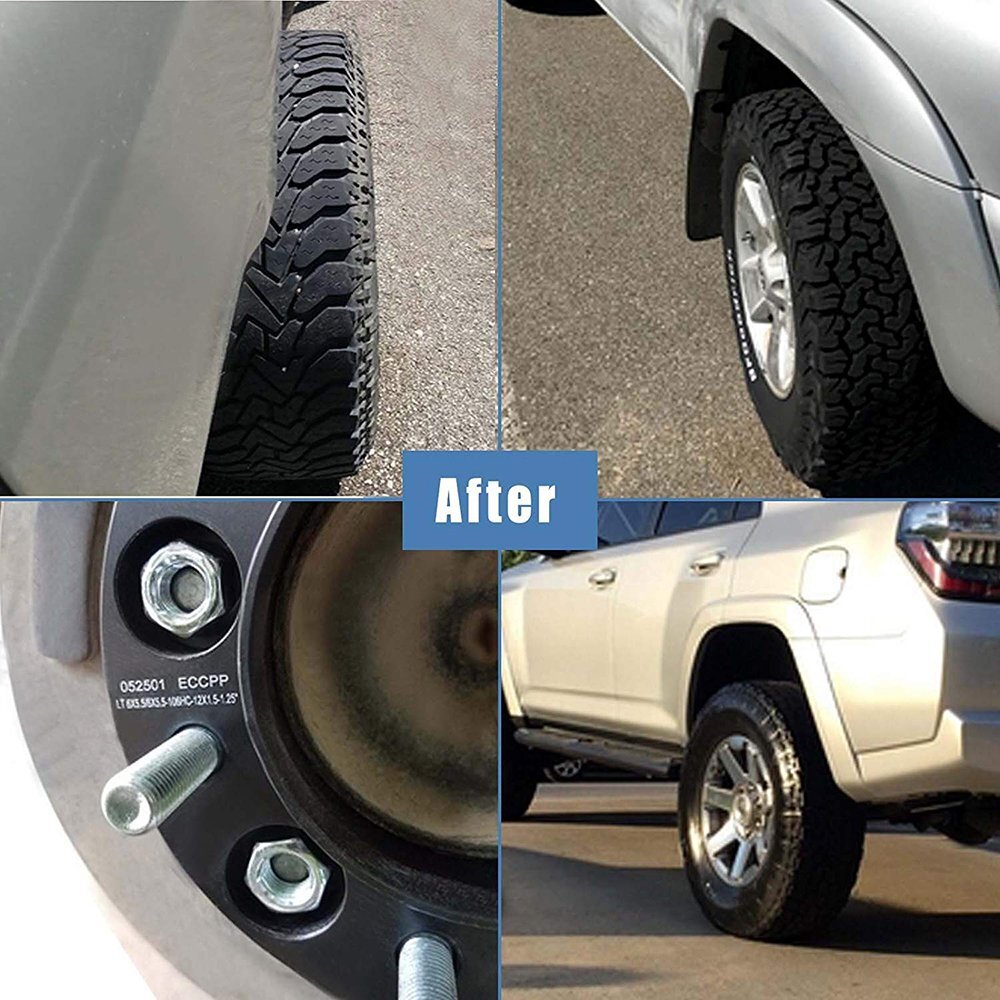 Moca Autoparts 4pcs 2 inch(50mm) Wheel Spacers 5x4.5 inch to 5x4.5 inch with 1/2 inchx20 Thread Pitch Fit for 2001-2012 Jeep Liberty & 1982-2012 Ford