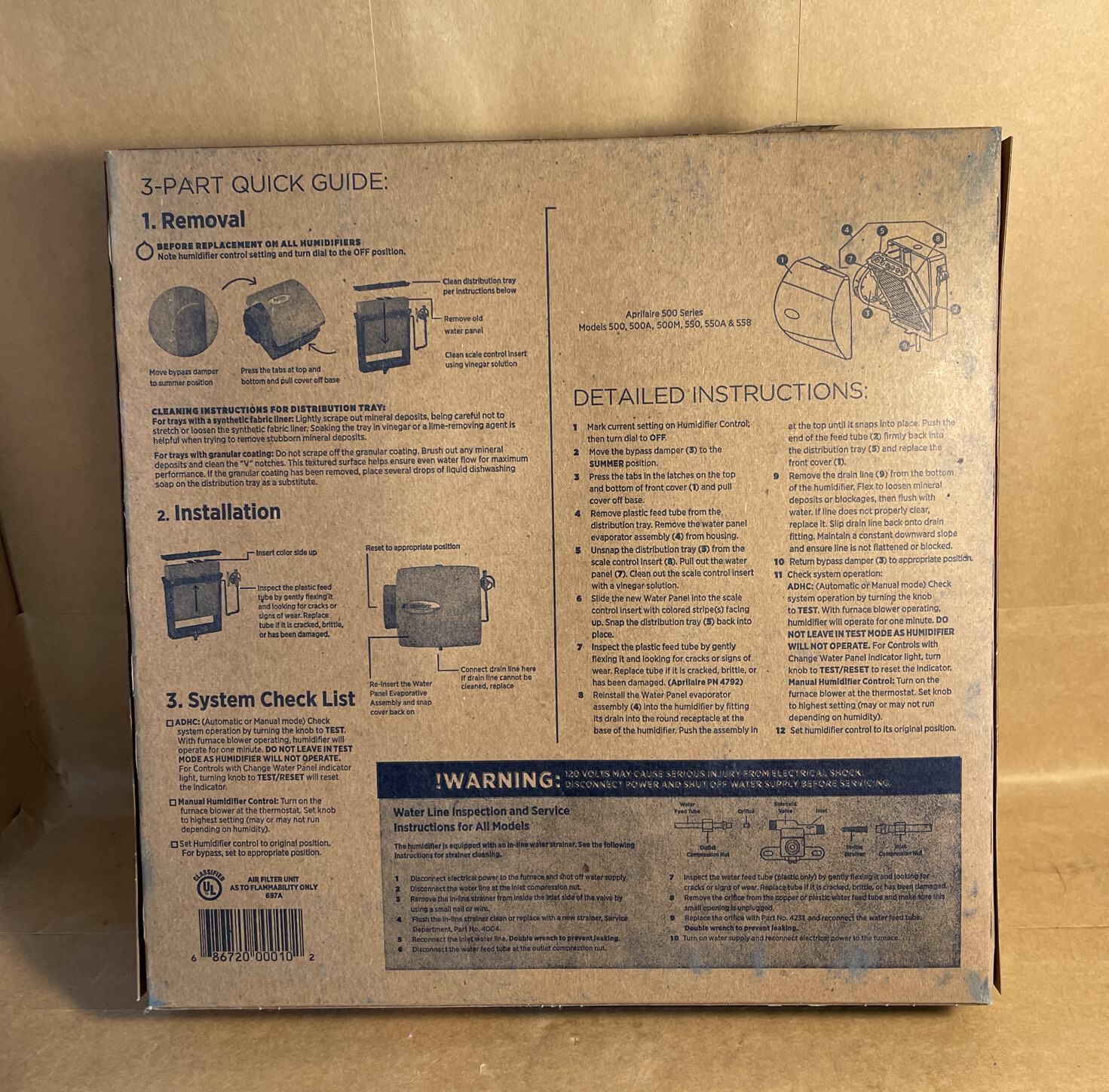 Genuine AprilAire Water Panel Evaporator Filter Humidifier Stock No. 10 (c-1-04)