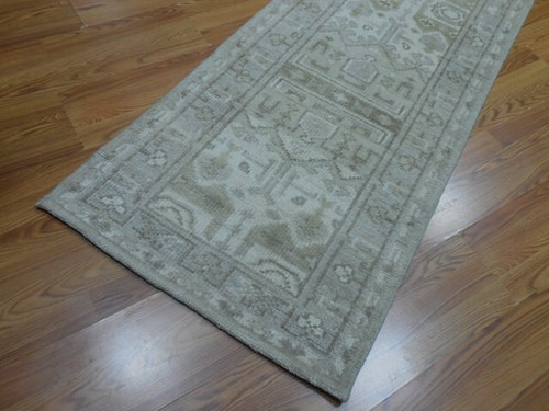 Colorful Turkish oushak hand knotted wool Transitional Design 2.4x9 Rug Runner - Picture 13 of 14