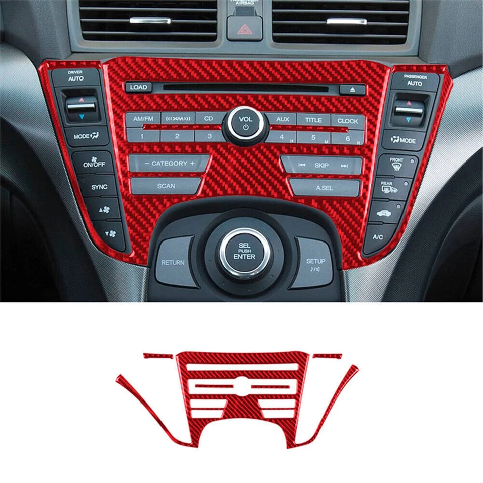 Juego completo de 27 piezas de fibra de carbono roja kit interior cubierta embellecedor para ACURA TL 2009-2014 Foto 2 de 4
