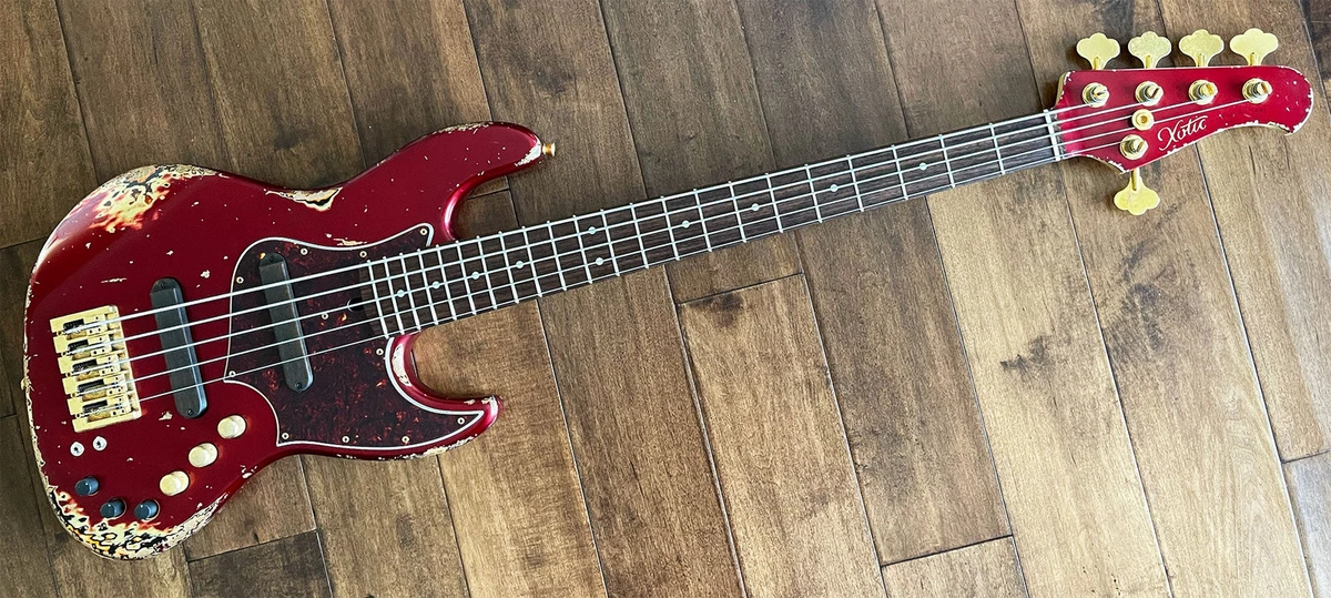 Xotic XJ-1T Jazz-Style 5-String Bass Guitar Candy Apple Red 